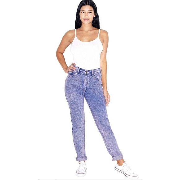 NWT American Apparel High Waist Jean Medium Marble Wash Size 24 - Picture 1 of 8